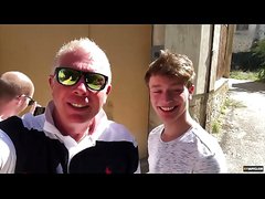 Obedient twinks tormented and fucked in rough raw foursome