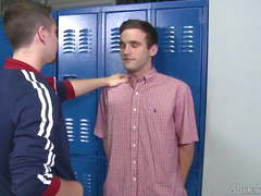 Cock Virgins Facial In College Locker Room