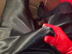 CD Cums in Shiny Satin Skirt POV