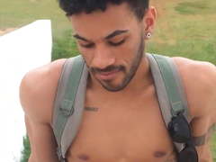 Showing my big black cock in public